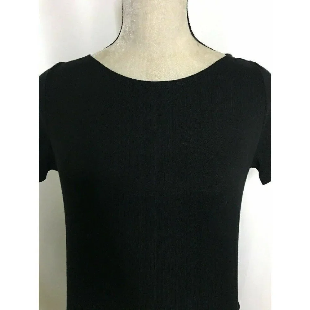 Benjamin Jay Womens Black Gold Short Sleeve Top - Picture 2 of 9